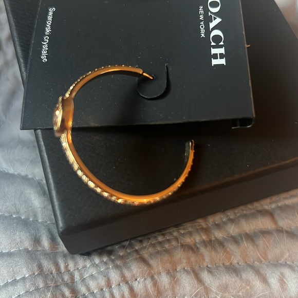 Coach Hoop Earrings With Swarovski Crystals - Picture 5 of 6